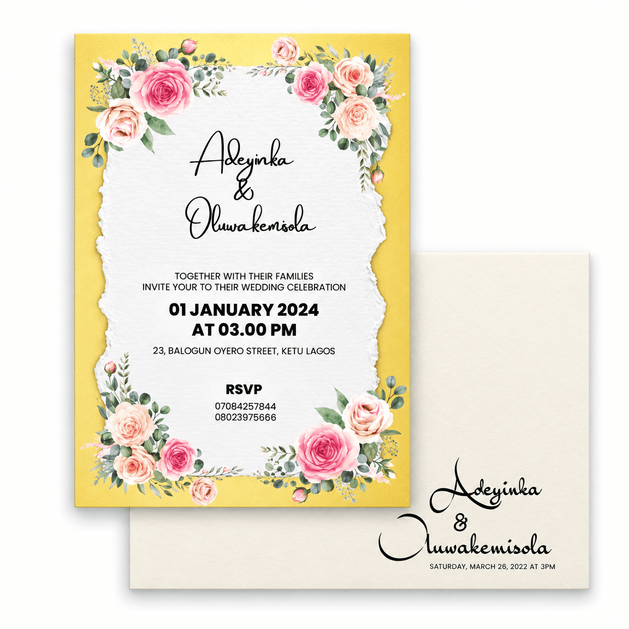 Classic A5 Invitation Card