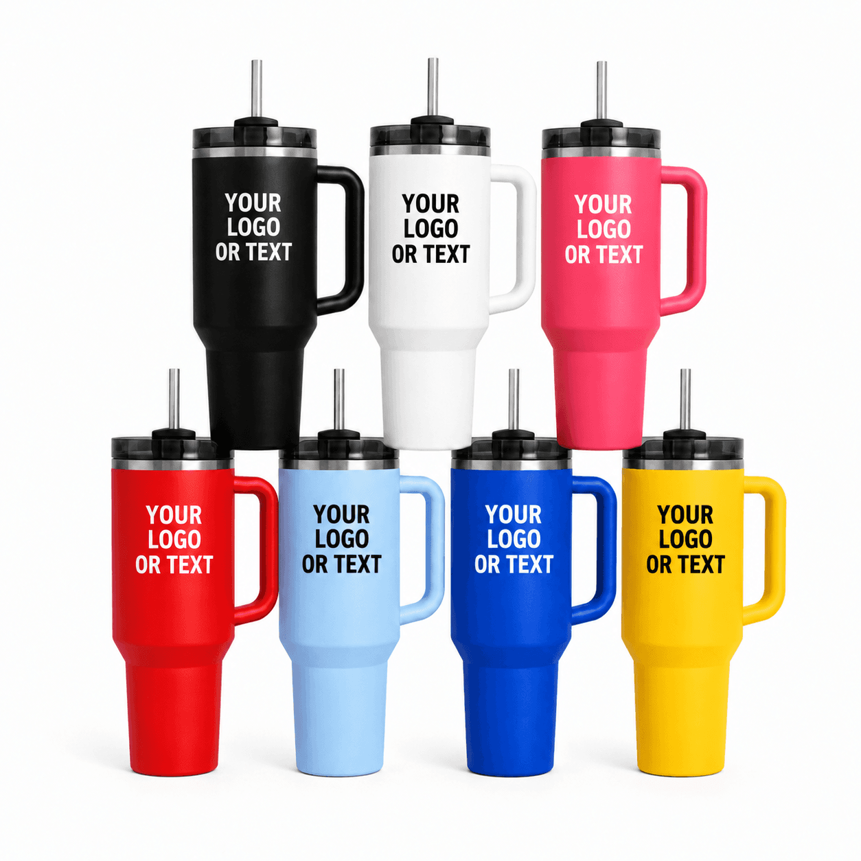 Travel Mug with Handle & Straw (40oz)
